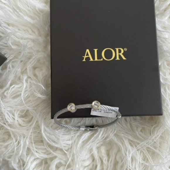 Alor 18k & Stainless Steel White Topaz Bracelet - NWT!! - Picture 3 of 4